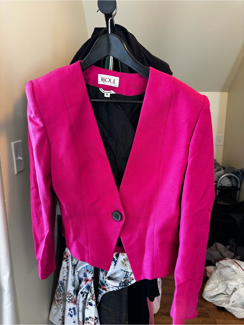 Raoul Fuchsia Tailored Single-Button Blazer